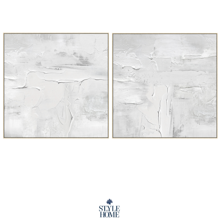 Abstract White 1 Canvas In Timber Frame