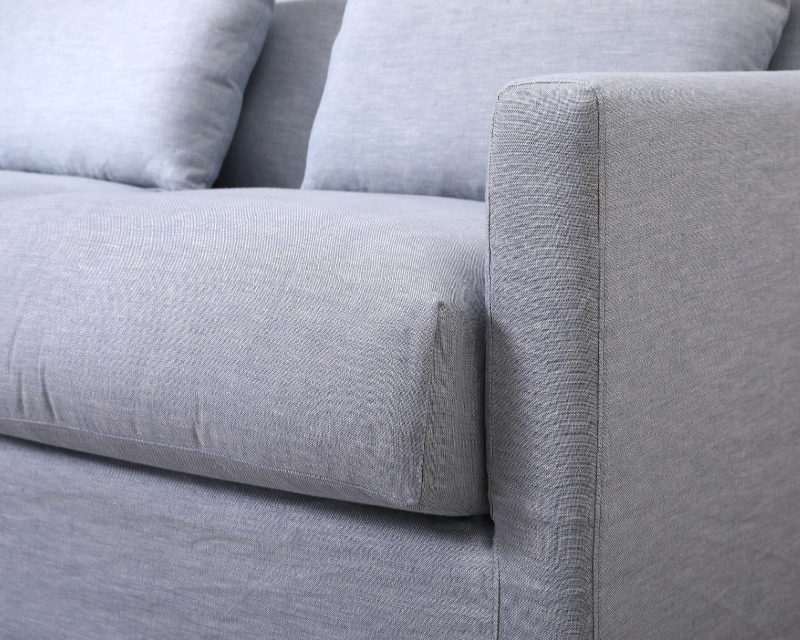 Coastal Hamptons linen slipcover sofa modern