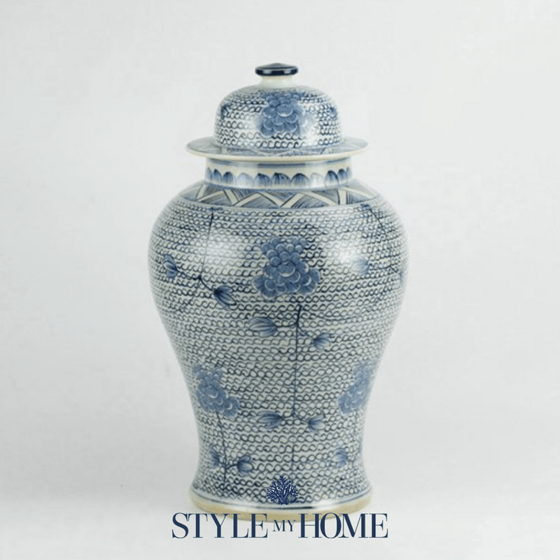 Hamptons Blue and White Ginger Jar by Style My Home Australia