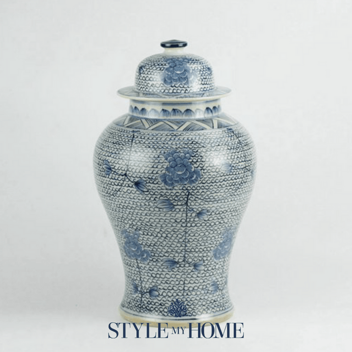 Hamptons Blue and White Ginger Jar by Style My Home Australia