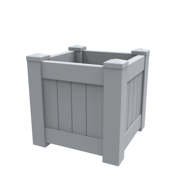 Hamptons Outdoor Square Pvc Planter Box - Dove Grey