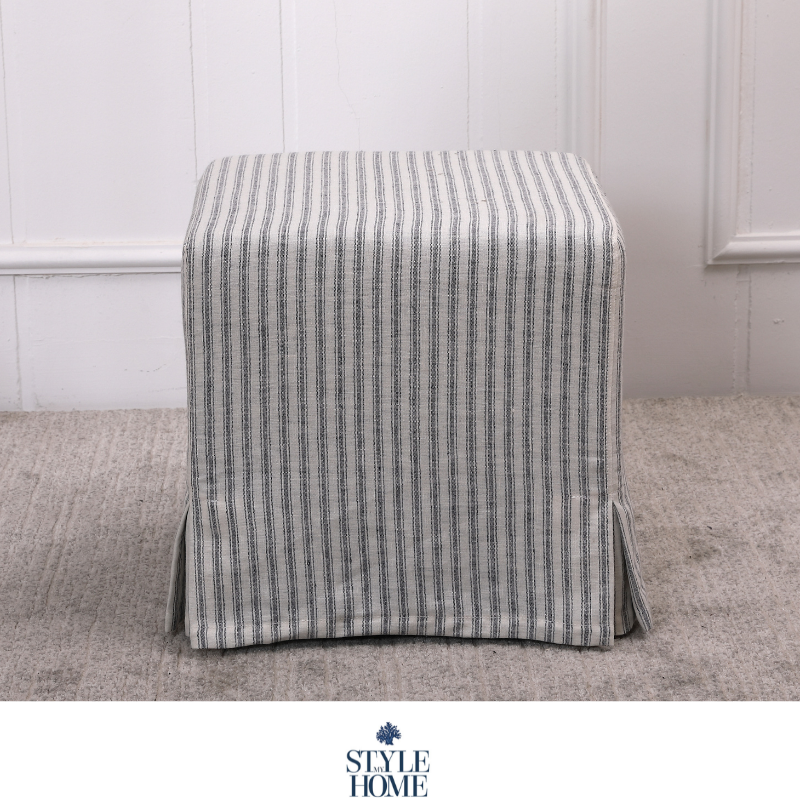 Coastal Hamptons cube ottoman