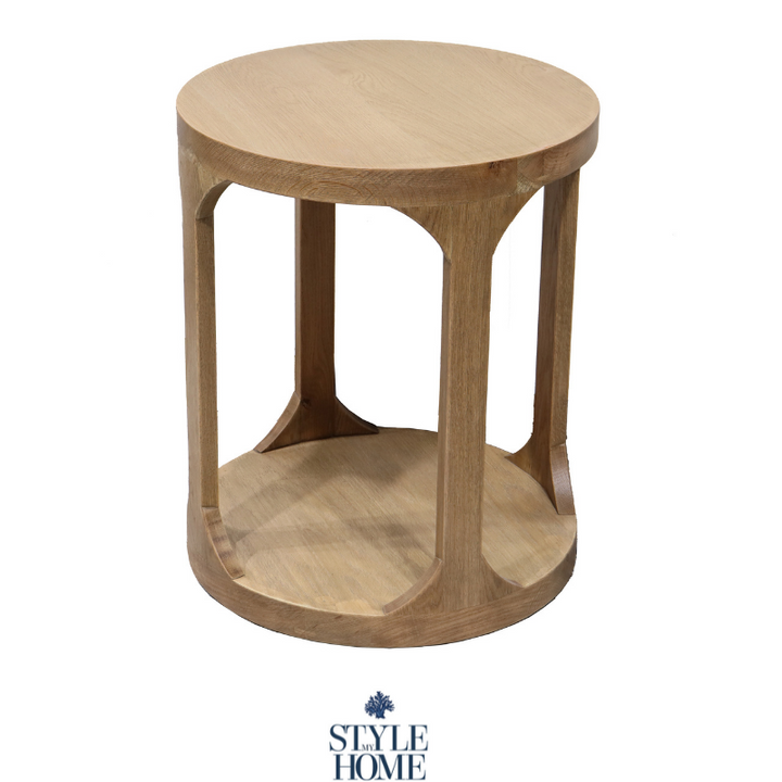 round oak side table