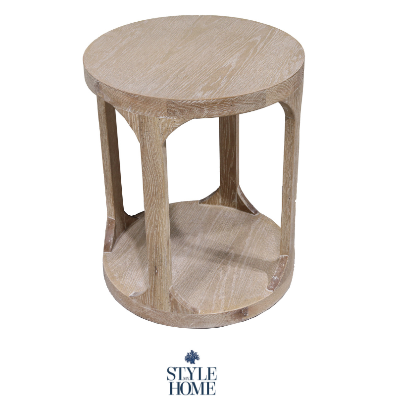 round oak side table