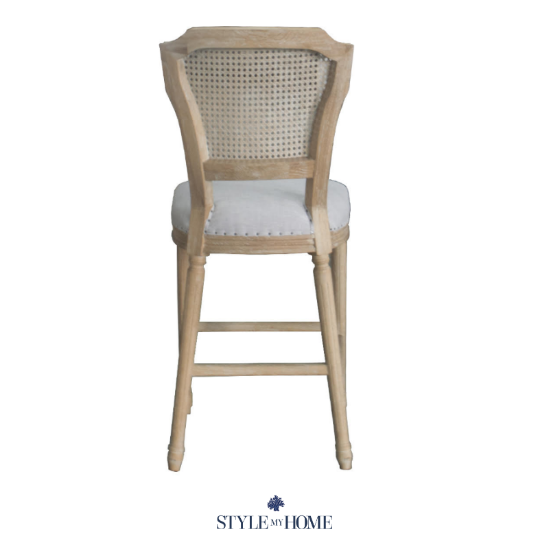 April luxury upholstered kitchen stool oak Hamptons French provincial 