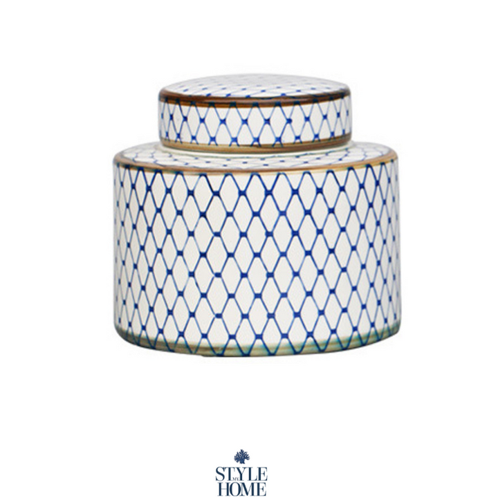 Nikita Blue And White Handpainted Jar - 3 Sizes