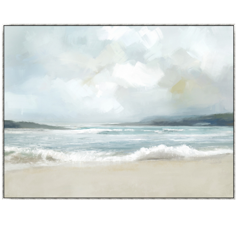 Seashore Views Canvas In Antique Silver Frame