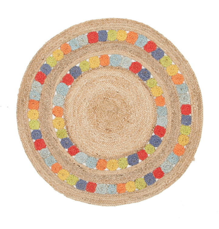 Little Miss Daisy Jute Round Rug