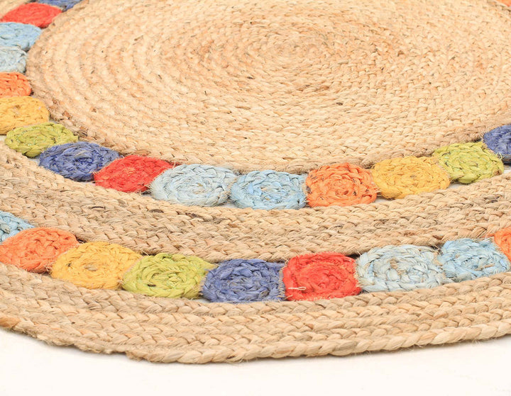 Little Miss Daisy Jute Round Rug