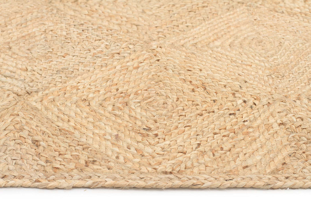 Round Jute Natural Rug Charcoal