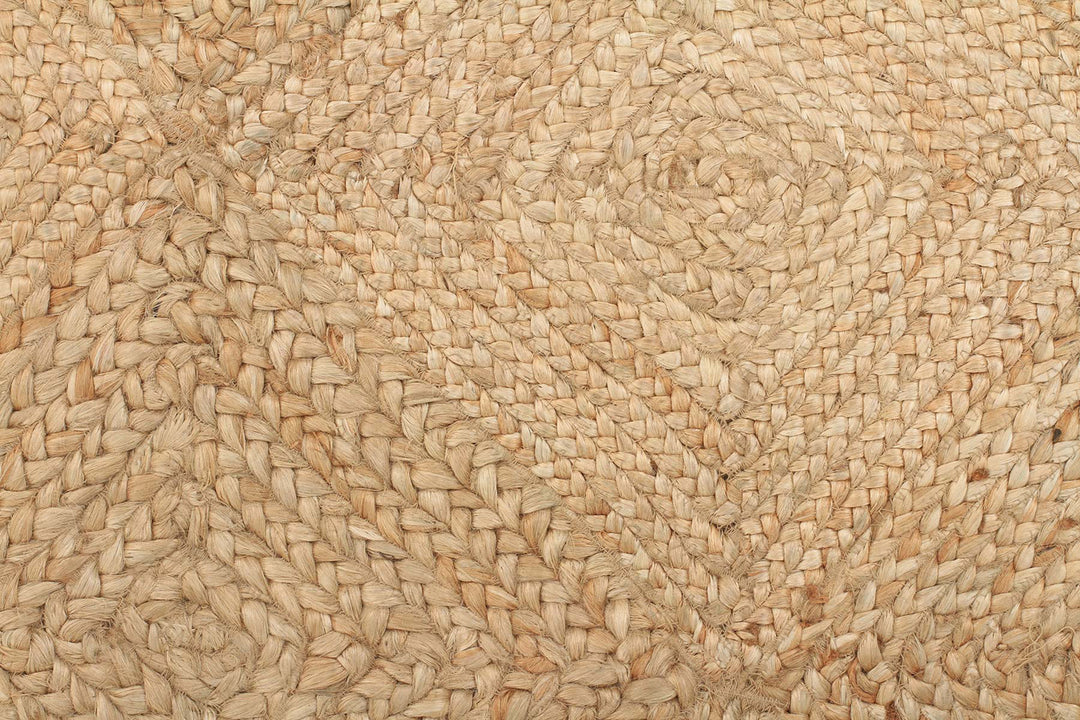 Round Jute Natural Rug Charcoal