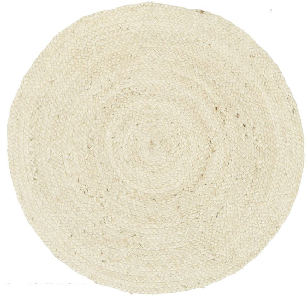 Round Jute Natural Rug Bleached