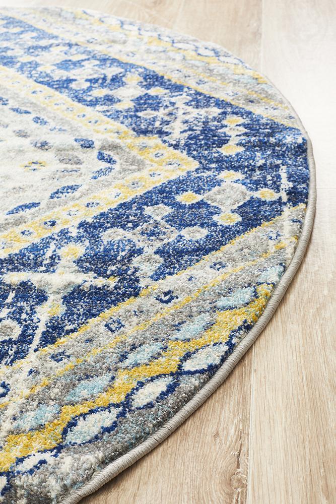 Babylon Summer Navy Round Rug