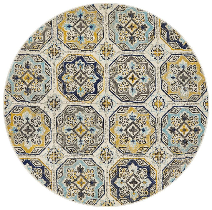 Babylon 204 Blue Round Rug