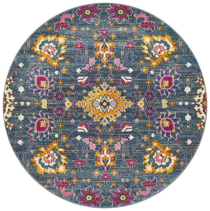 Babylon 210 Blue Round Rug