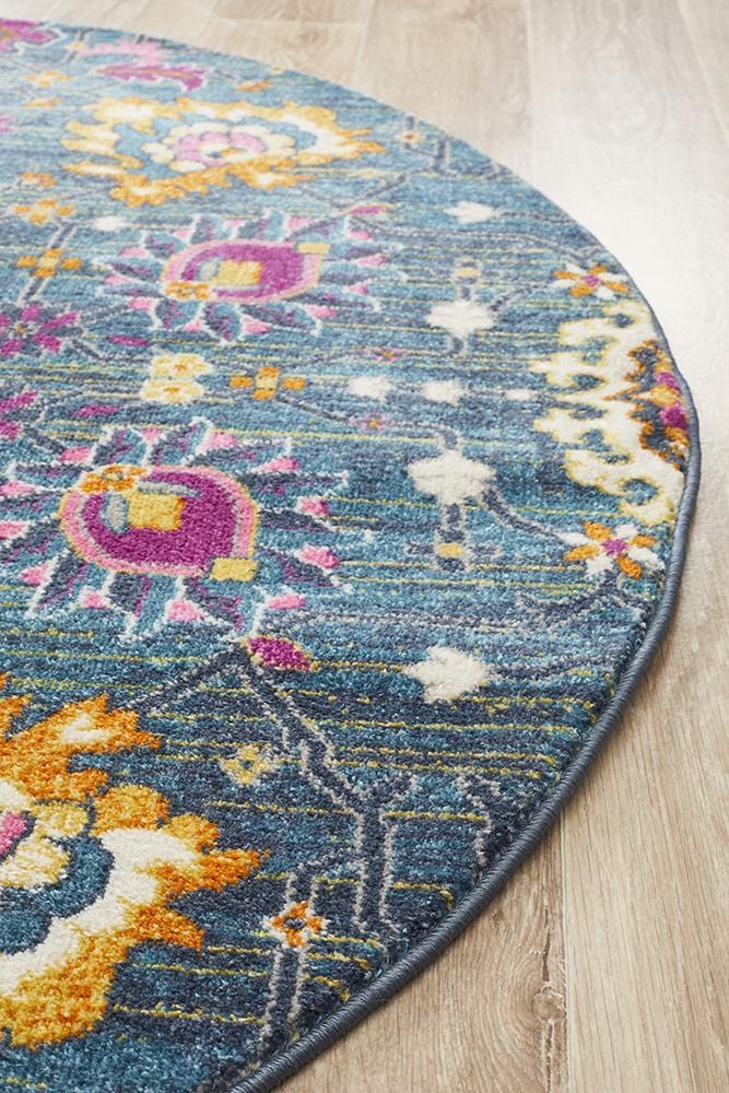 Babylon 210 Blue Round Rug