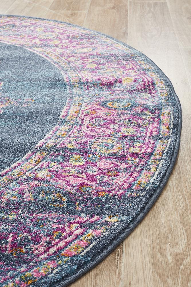 Babylon Summer Navy Round Rug