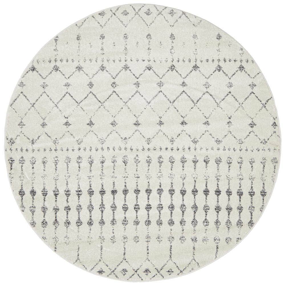 Chrome Elsa Silver Round Rug