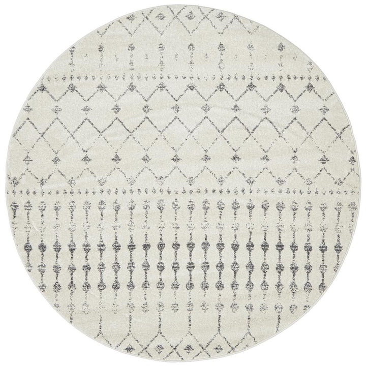 Chrome Elsa Silver Round Rug