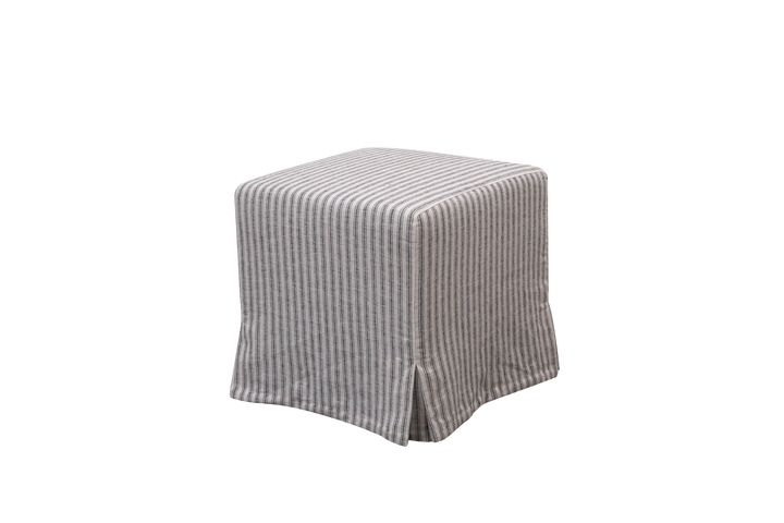 Coastal Hamptons cube ottoman