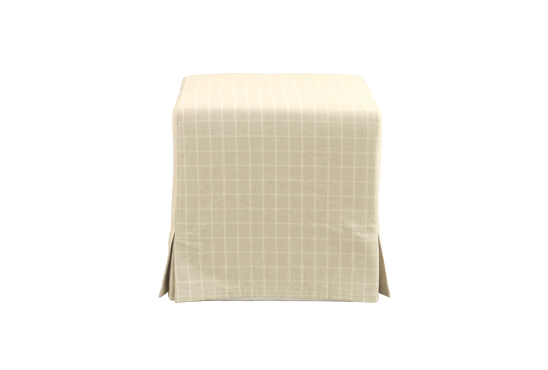 Coastal Hamptons cube ottoman