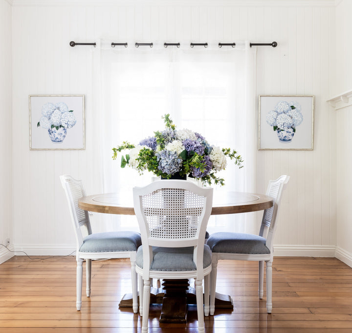 Hydrangea Bouquet 1 Small Canvas In Bamboo Champagne Frame