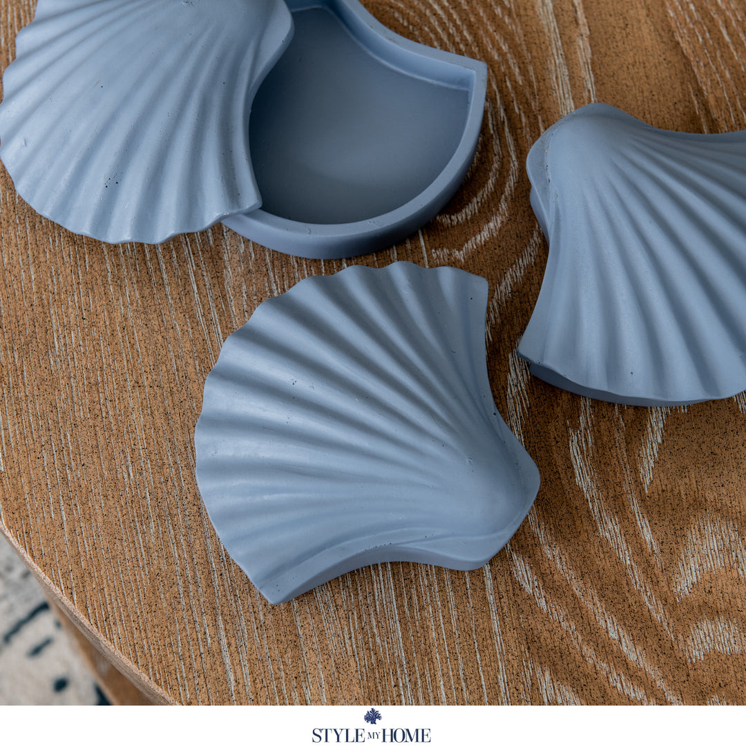 Seashells Trinket Box- Blue