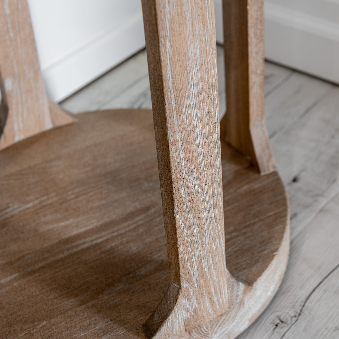 round oak side table