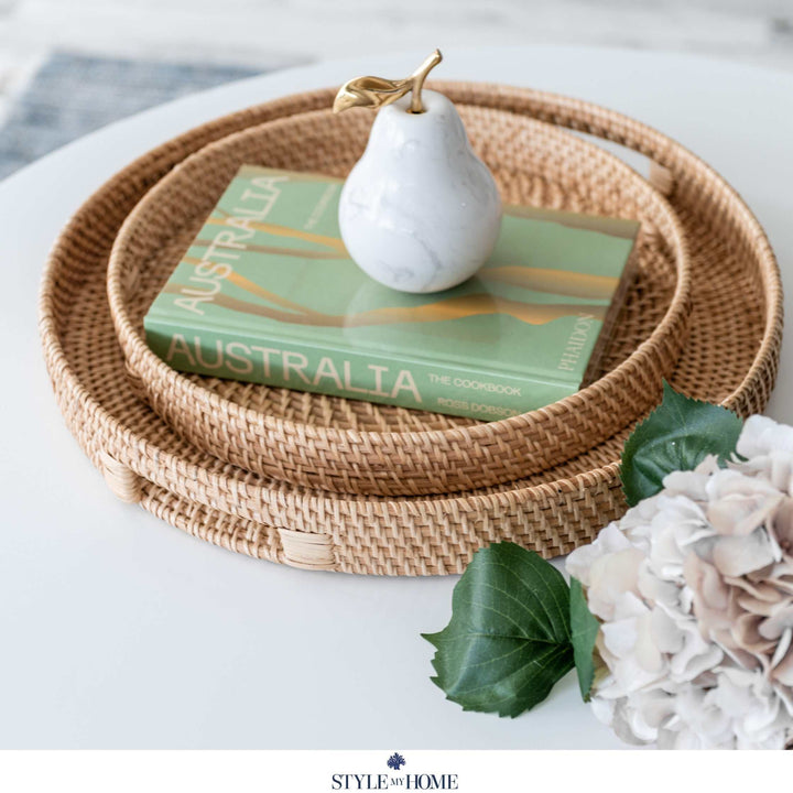 Morning Natural Rattan Tray Round