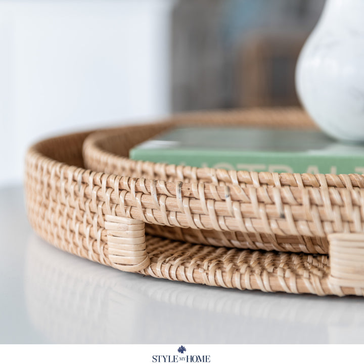 Morning Natural Rattan Tray Round