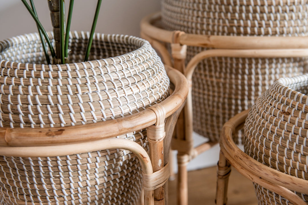 Homestead Rattan Plant Stands And Baskets