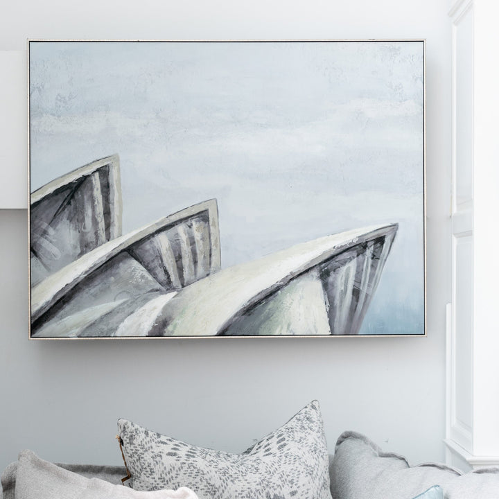 Opera Sails Canvas In Antique Silver Frame