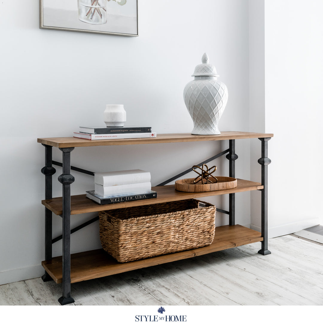 ex floor 'Jackson' Recycled Wood & Iron Console Table