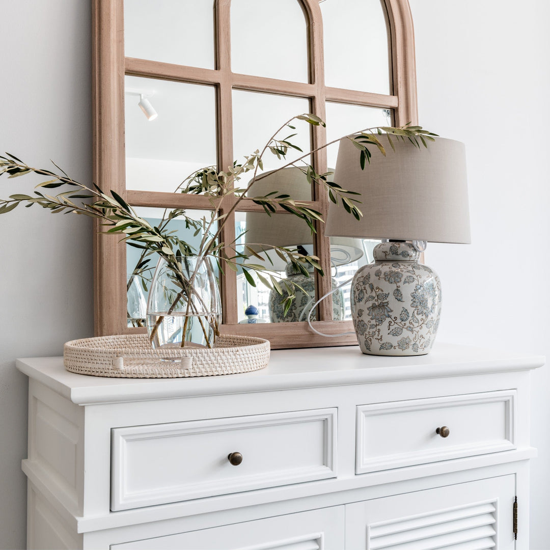 Cathedral Elm Arched Wall Mirror