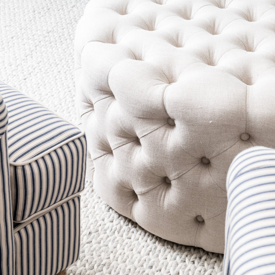 hamptons round ottoman 