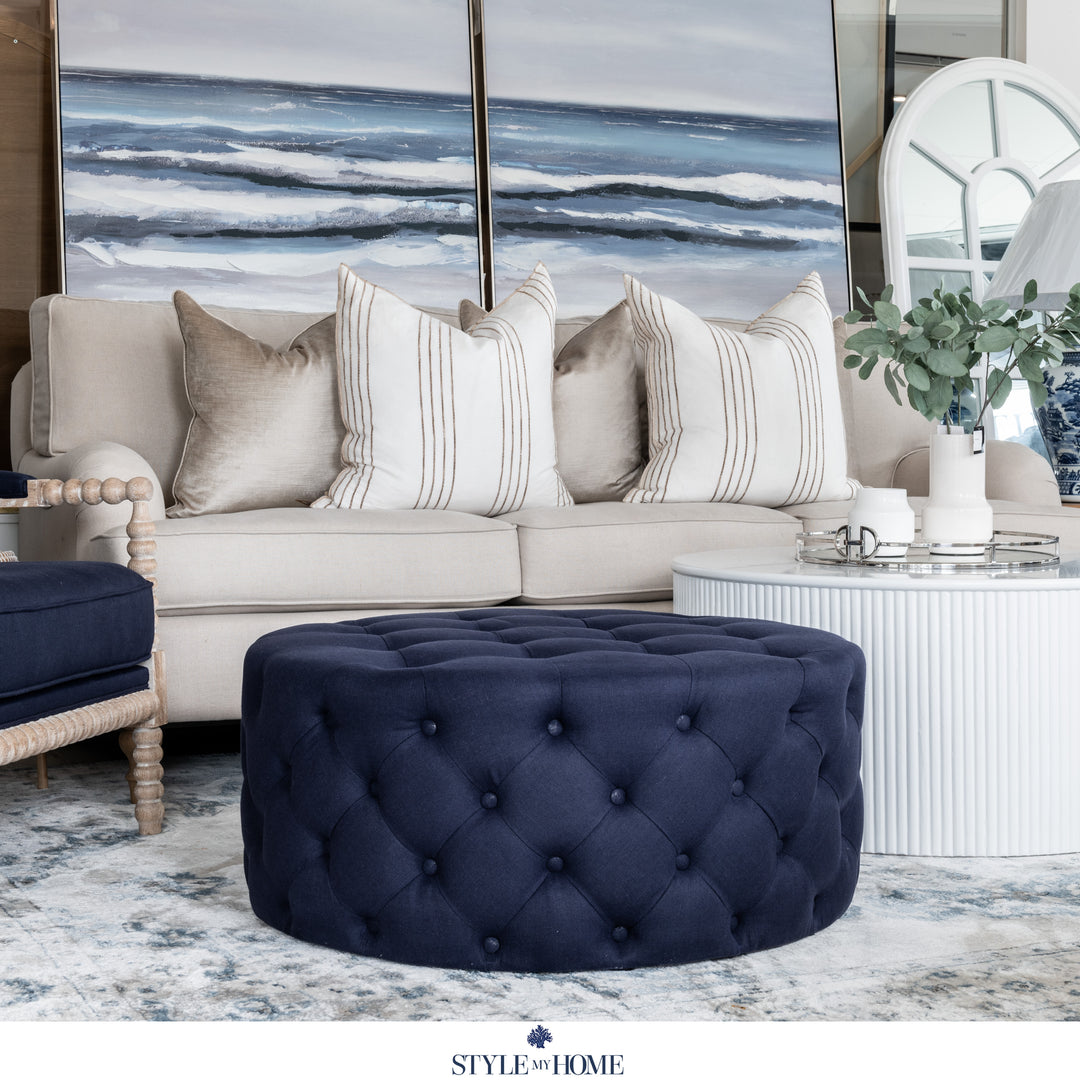 hamptons round ottoman 