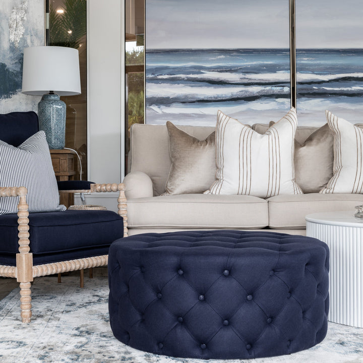 hamptons round ottoman 