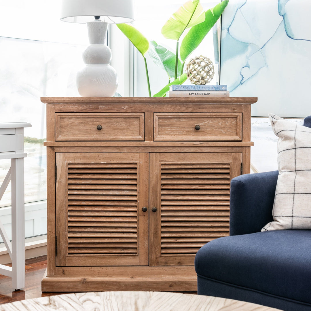 Hamptons coastal tv unit sideboard