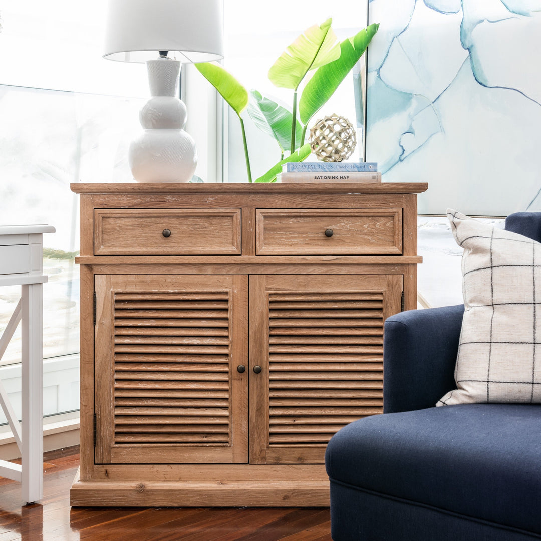 Hamptons coastal tv unit sideboard