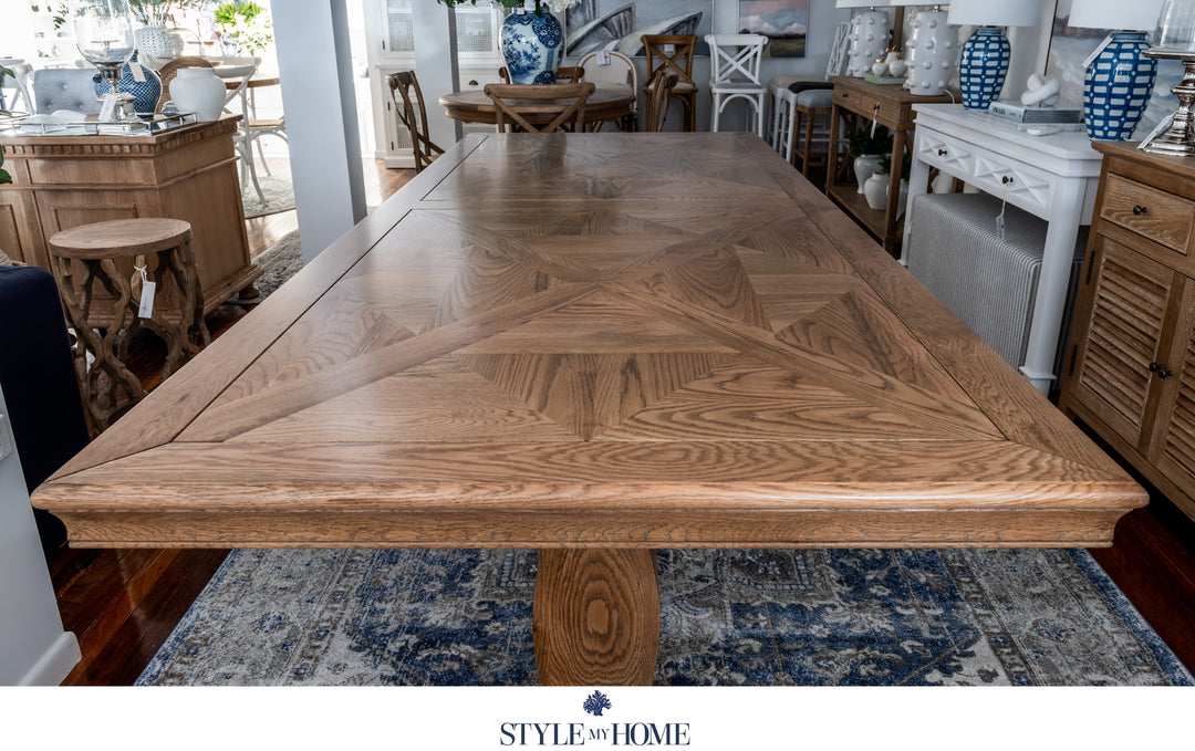 Kensington Parquetry Natural Oak Dining Table