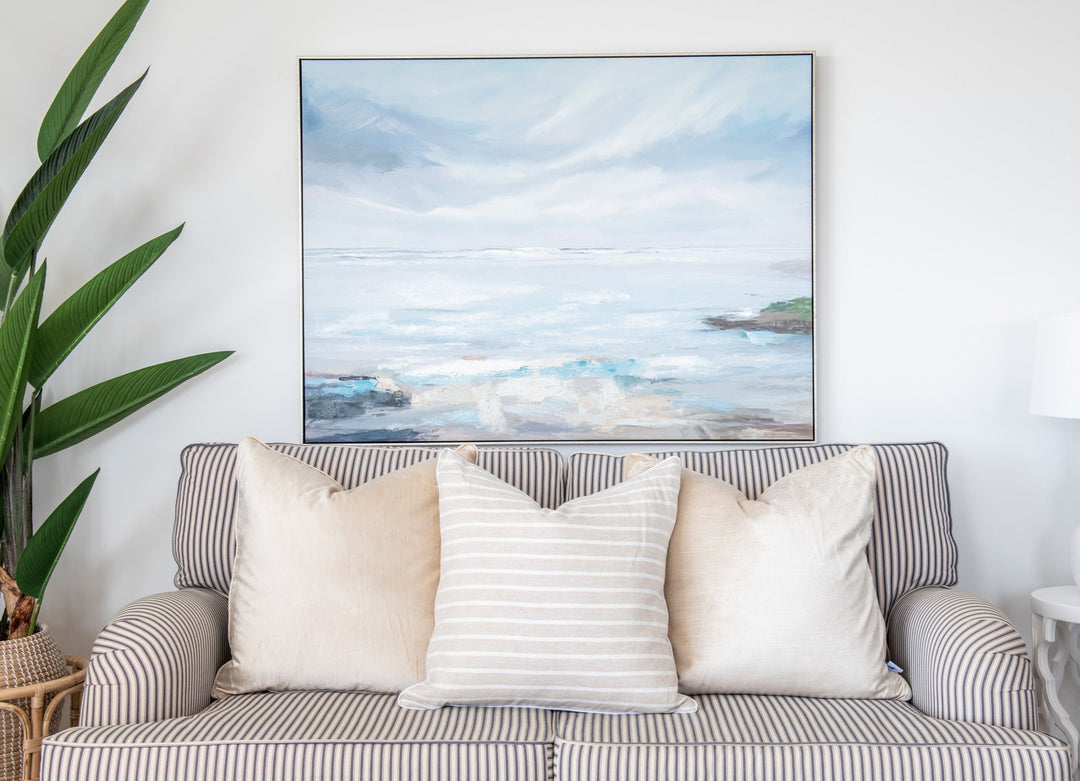 Coastal Outlook Canvas In Antique Silver Frame