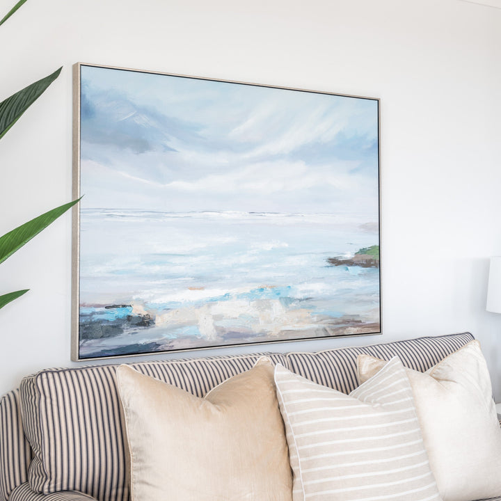 Coastal Outlook Canvas In Antique Silver Frame