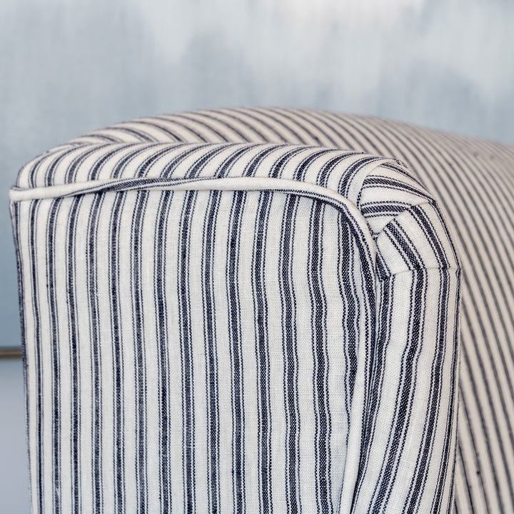 Hamptons stripe wingback armchair