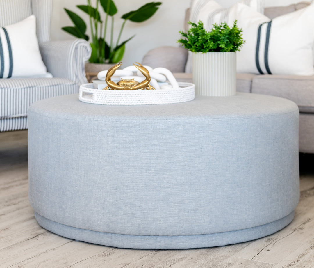 Justine Upholstered Round Large Ottoman