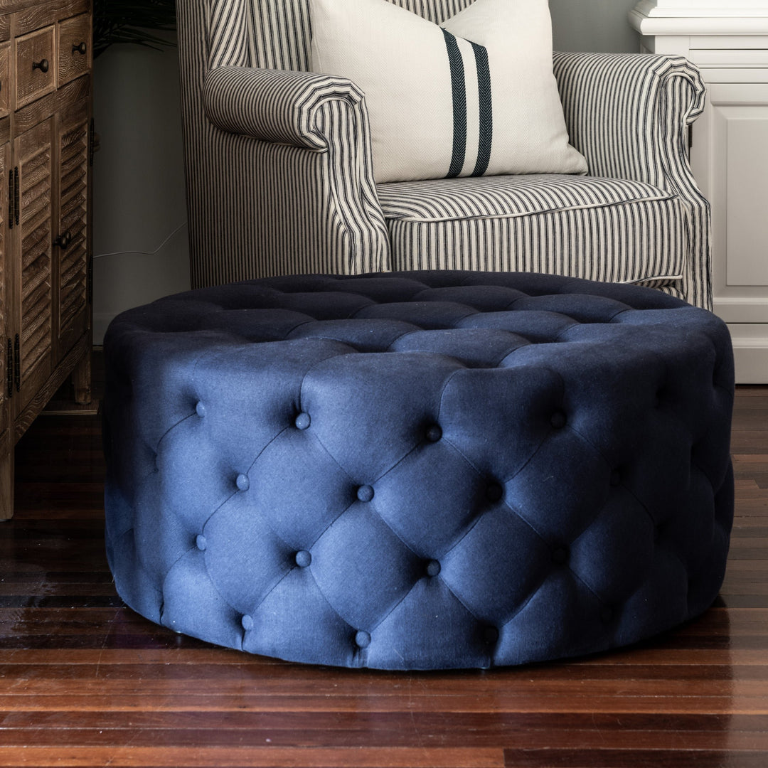 hamptons round ottoman 