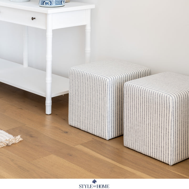 Justine Upholstered Cube Ottoman