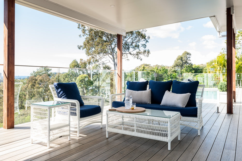 Hamptons outdoor white side table