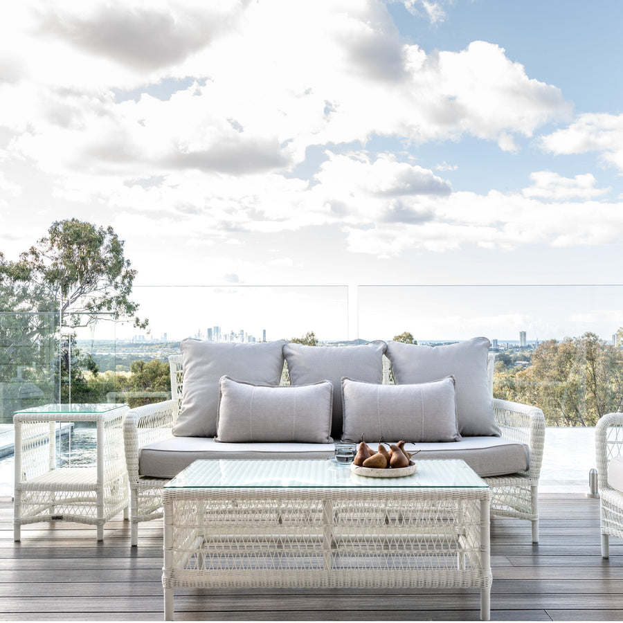 Hamptons outdoor white side table