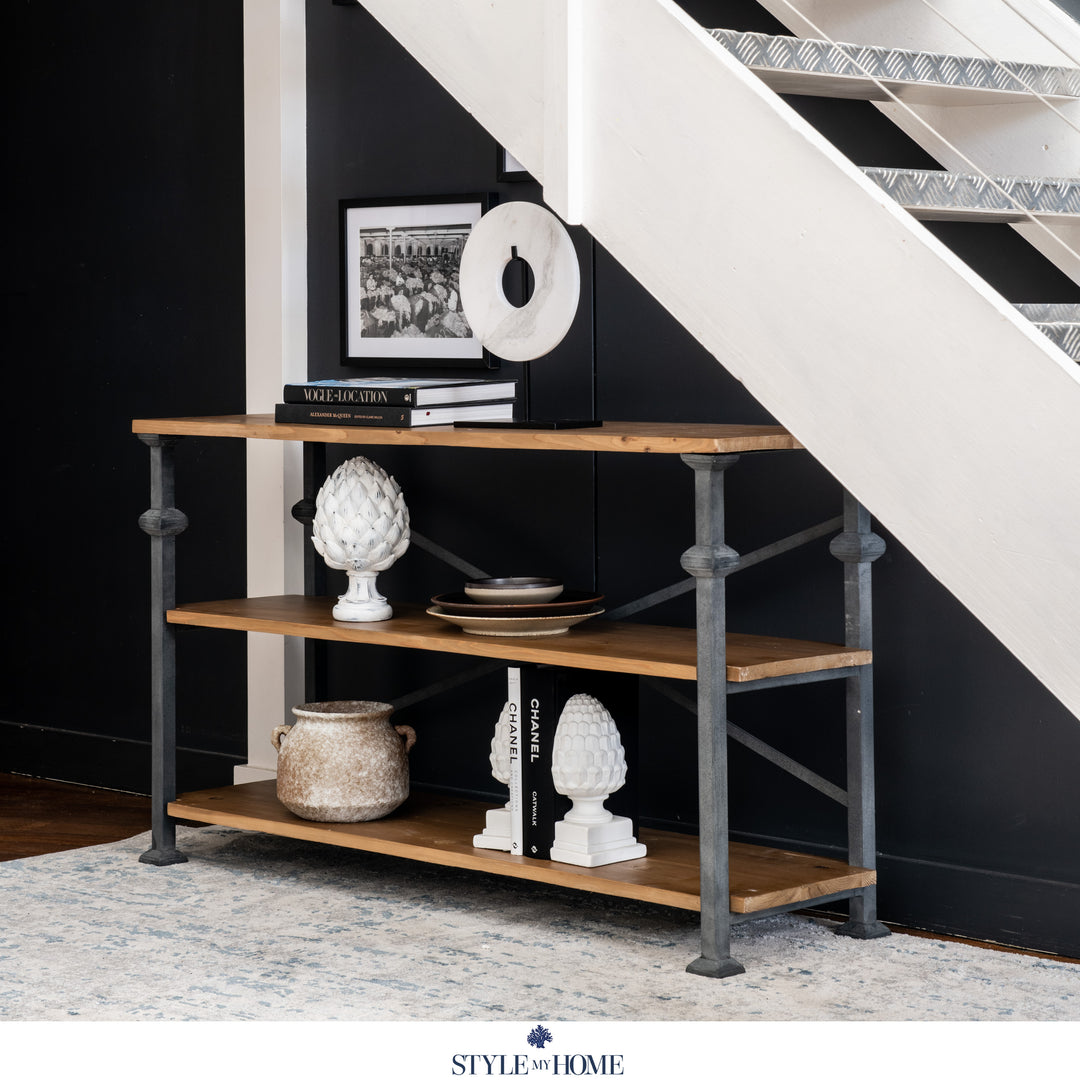 ex floor 'Jackson' Recycled Wood & Iron Console Table