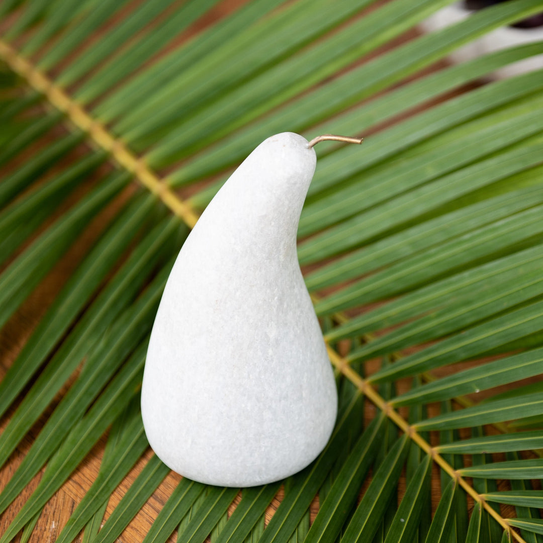 Marble And Brass Pear Decoration